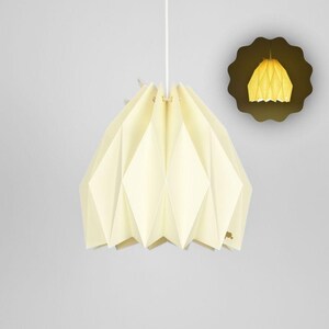 PAPERLAMP®GLOW - Crema | Lampada a sospensione in carta | Lampada fatta a mano | Plafoniera | Illuminazione | Lampada giapponese | Paralume in carta