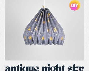 Lampenschirm - Paper Lamp "Antiker Nachthimmel" (DIY) - als Hängeleuchte (Papierbastelset)