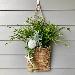 Nautical Door Hanging Basket, Coastal Door Hanging Basket, Beach Decor, Naurical Decor, Coastal Decor, Wreath for Front Door
