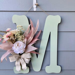 Large Monogram Letter, Monogram Door Hanger, Front Door Wreath, Wall Hanging, Office Wall Decor