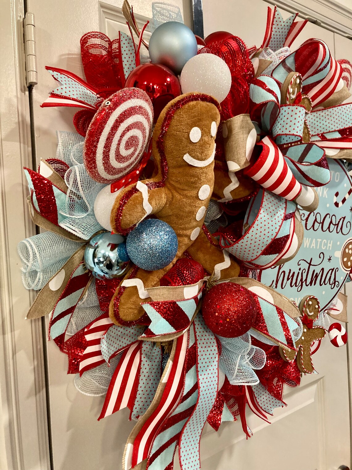 Gingerbread Wreath for Front Door, Gingerbread Wreath, Whimsical Wreath