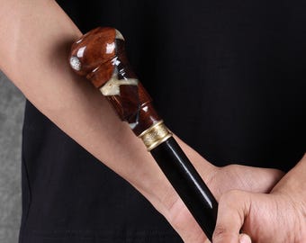 Handcrafted Unique Walking Cane – Adjustable Hiking or Walking Stick Epoxy Resin, Lightweight and Strong