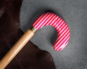 Crook Walking Cane | Maple Wood Handcrafted Ergonomic Cane Handle for Hand Comfort | Stylish Stick