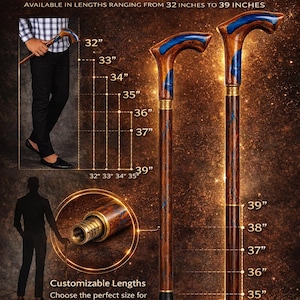Blue Resin Fractal Walking Stick: Handcrafted Indian Rosewood Cane (39 inch) image 7