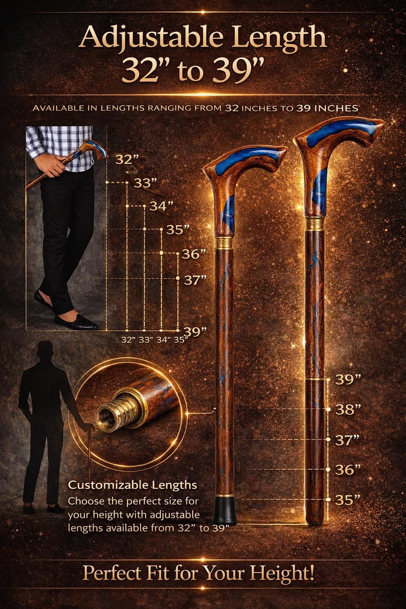 Blue Resin Fractal Walking Stick: Handcrafted Indian Rosewood Cane (39 inch) image 7