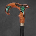 Rosewood Walking Cane with High-Gloss Epoxy and Brass Accents Handcrafted and Durable walking stick product logo