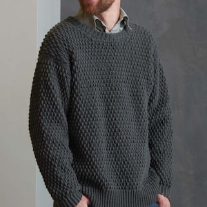 Haakpatroon, patroon gehaakte herentrui, vintage patroon pullover