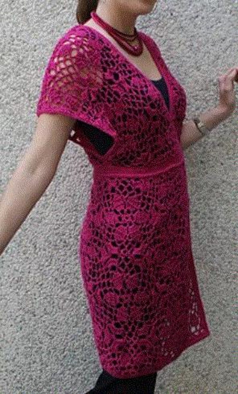 Crochet V-Neck Tunic Dress main image 1