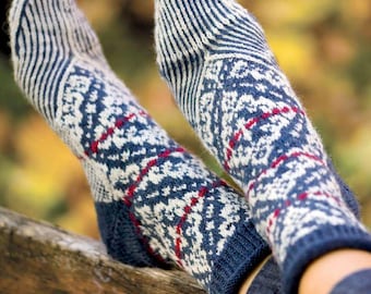 Knitting Pattern, Socks Knitting Pattern, Knit Sock Pattern, Boot Socks Pattern, Wool Socks Pattern