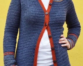 Crochet Pattren, Crochet Top Fall Cardigan Pattern, Crochet easy beginner project,  Easy Cardigan Crochet Sweater Women's Pullover Pattern