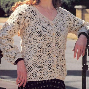 Crochet Pattern, Cardigan Pattern, V-Stitch Summer Cardigan, Crochet easy beginner project, Crochet Cotton Cardigan,  Crochet sweater
