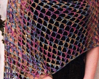 Crochet Pattern, summer shawl, rectangular crochet wrap, Fuss Free Sideways Shawl, Easy Crochet Shawl Pattern, Beggıner Shawl Pattern