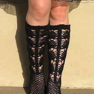 Crochet Pattern, Lace Socks Crochet Pattern, Vintage Crochet Knee Socks Pattern, Easy Crochet Stocking Pattern, Lace Stocking