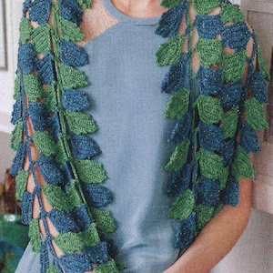 Crochet Pattern, Crochet Infintiy Scarf Tutorial Pattern, Leafs Shawl Scarf Accessory, Leaf Scarf Crochet Pattern, Unique crochet scarf