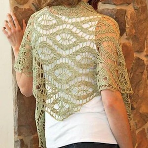 Crochet Pattern, Summer Shawl, Lace Scarf Pattern, Crochet Lace Triangle Shawl Pattern, Summer Wrap, Crochet Triangular Cover Up