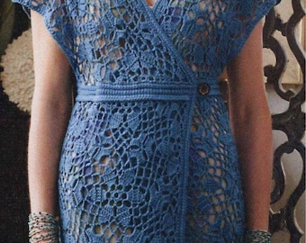 Crochet Pattern, Tunic Sweater Crochet Pattern, Spring Tunic, Tunic Dress Crochet Pattern, Wrapped Tunic , Vintage Crothet Tunic