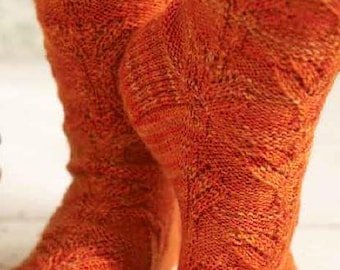 Patrón de tejido, Patrón de tejido de calcetines, Patrón de calcetines tejidos, Patrón de calcetines para botas, Patrón de calcetines de lana
