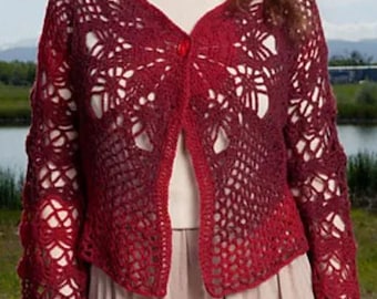 Crochet Pattern, Cardigan Pattern,  Lace Cardigan, Summer Cardigan, Sizes Xs-5X, Women's Sweater, Crochet Jacket, Womens Crochet Cardigan