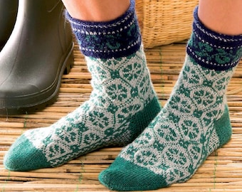 Patrón de tejido, Patrón de tejido de calcetines, Patrón de calcetines tejidos, Patrón de calcetines para botas, Patrón de calcetines de lana