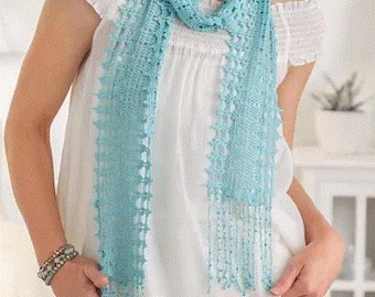 Crochet Pattern, Quick and Easy, Crochet Lace Shell Stitch Scarf, Crochet Scarf Easy Pattern PDF, Summer Shawl ,Lace Scarf Pattern