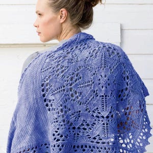 Knitting Pattern, Vintage shawl pattern ,Knitting shawl pattern, Picots and flowers knitting shawlette,