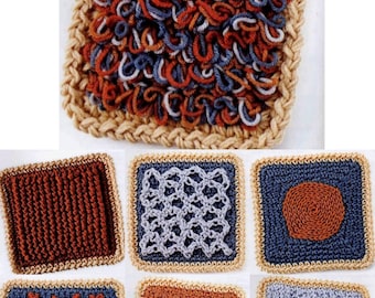 Haakpatroon, geavanceerde gehaakte vierkante set, Afghaans blok, oma vierkant haakpatroon, gehaakt vierkant patroon