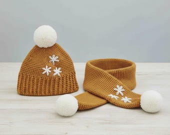 Crochet Pattern, Scarf Crochet Pattern, Hat and Scarf Set Pattern, Crochet Hat and Scarf Set, Kids Crochet Pattern Set