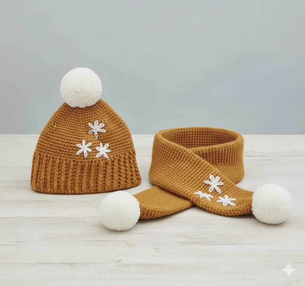30 Crochet Scarf Ideas: Stylish Patterns for Skinny, Chunky, Cowl, and Wrap Looks 26 Kids Hat and Scarf Set Pattern