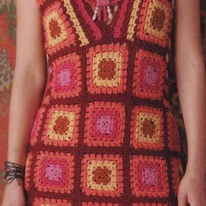 Crochet Pattern, Dress Crochet Pattern, Sweater Crochet Pattern, Granny Square Dress, Summer Crochet Dress Pattern