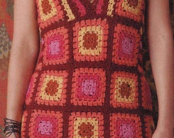 Crochet Pattern, Dress Crochet Pattern, Sweater Crochet Pattern, Granny Square Dress, Summer Crochet Dress Pattern