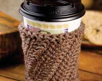Crochet Pattern, Slip stitch coffee cozy, Crochet coffee cozy pattern, Fall coffee cozy, Beginner coffee cozy pattern
