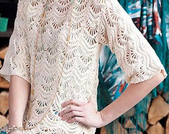 Crochet Pattern, summer crochet pattern, Women crochet lace top, Crochet top Sweater pattern, lace sweater top crochet pdf, Lace Pullover