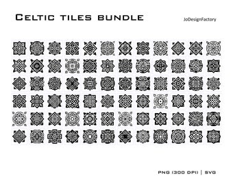 Celtic Tiles bundle 72 designs. Digital svg png files for Laser engraving / cutting or printing.