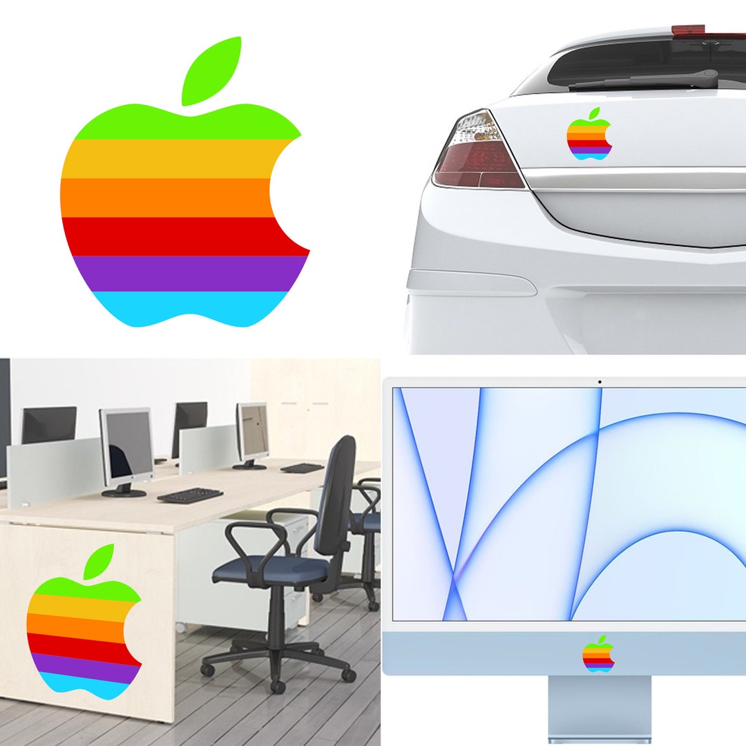Apple Sticker Machine Apple, Vintage Vinyl Sticker - Etsy