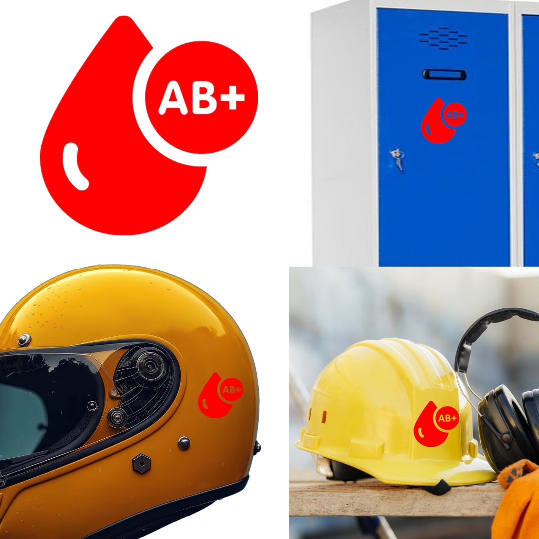 Blood Type AB+, AB Positive, Vinyl Sticker - Etsy