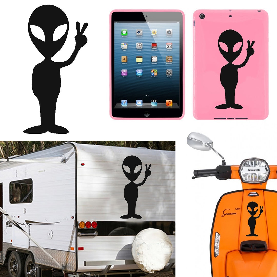 Alien Greeting, Vinyl Sticker - Etsy