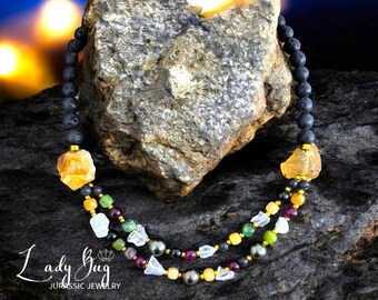 火山溶岩石のネックレス クリスタルストーンのネックレス 宝石 - Etsy 日本