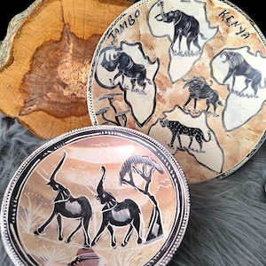 Vintage African Art Decor, Carved Soapstone Kenyan Art
