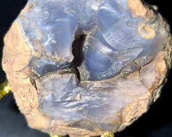 Piedra de calcedonia azul, piedra natural, geología, muestra, estructura, minerales