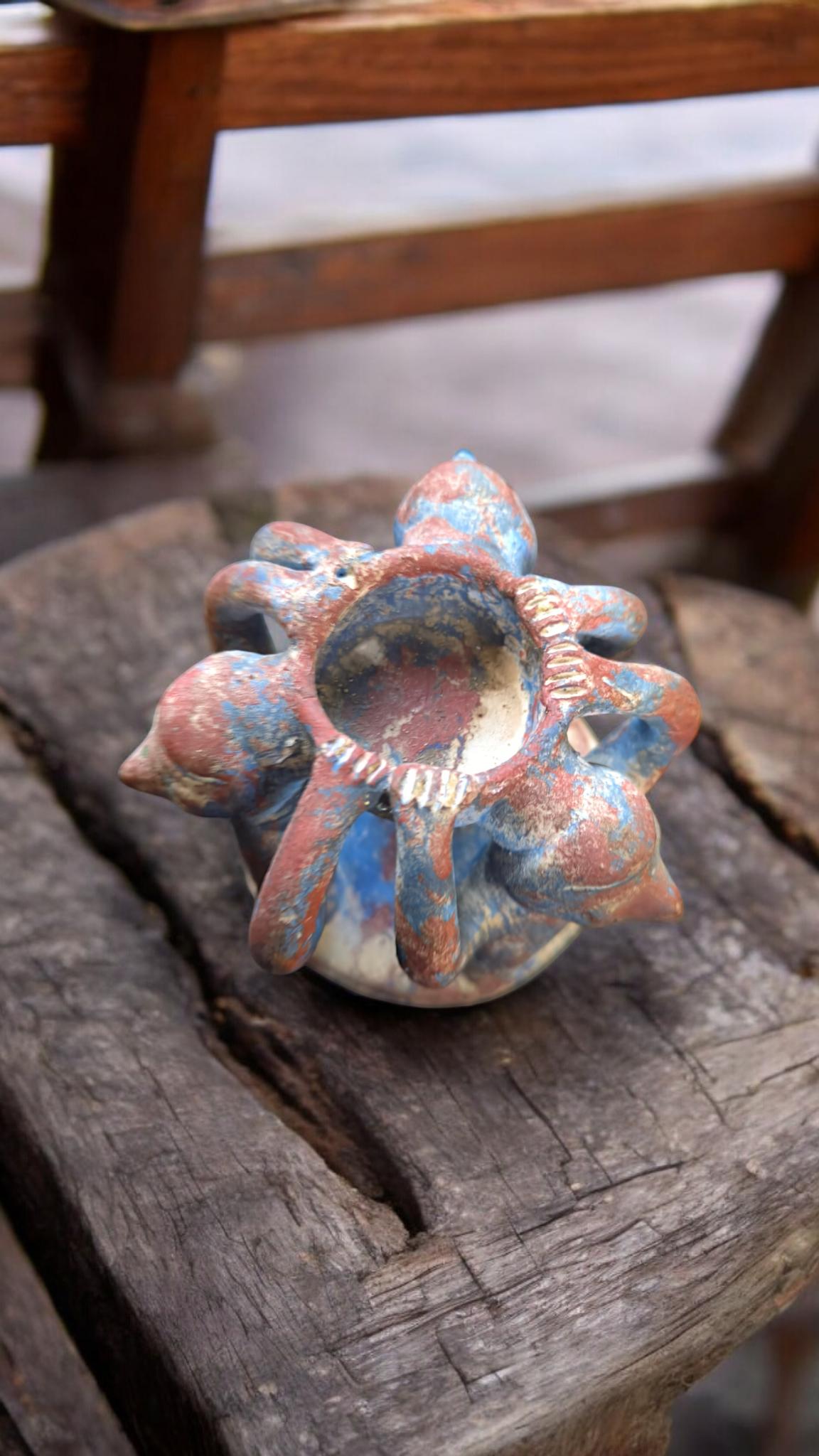 ヴィンテージ サークル オブ フレンズ キャンドル ホルダー マヤ民俗