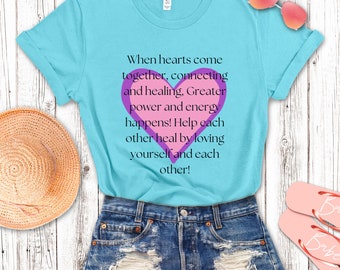 Embrace Heart Connection: Double Hearts Jersey Tee for Self Love & Healing Energy| Mindful Healing| Uplifting Energy| Energy Connection