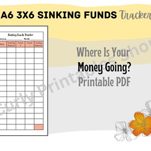 Sinking Funds Budget Tracker - Peach | A6 3 x 6 Printable | Save Money