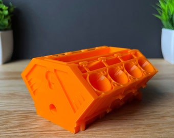 V8 engine block inspired pen holder