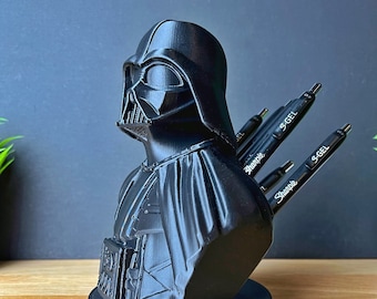 Inspired darth vader bust pen holder