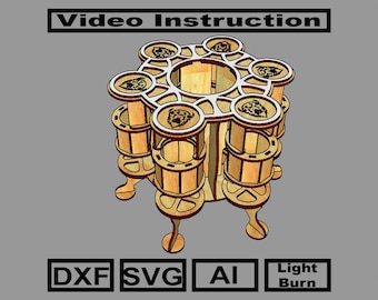 No. >009< Alcohol bottle holder DXF,SVG,AI,Lbrn