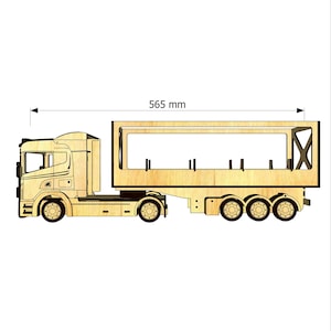 Nr. >001< Lasergeschnittene LKW-Dateien (DXF, SVG, AI), CNC-Baupläne für einen hölzernen Sattelzug, 3 mm Sperrholz-Modellbausatz, Geschenkidee für Ihn, Videoanleitung Bild 6