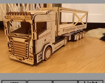 Water truck, Truck, Lorry, a bottle of alcohol, DXF, 3mm plywood