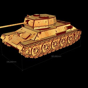 N.º >010< Tanque Tanque T34 Rudy 102 Contrachapado Dxf Contrachapado de 3 mm imagen 5