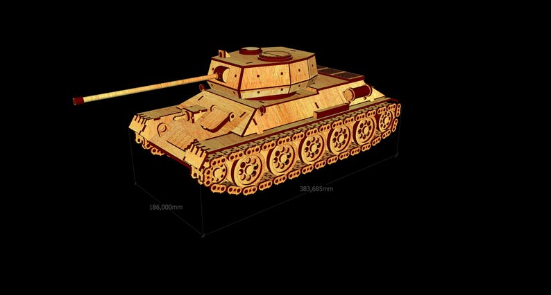 N.º >010< Tanque Tanque T34 Rudy 102 Contrachapado Dxf Contrachapado de 3 mm imagen 5