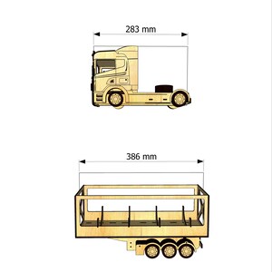 Nr. >001< Lasergeschnittene LKW-Dateien (DXF, SVG, AI), CNC-Baupläne für einen hölzernen Sattelzug, 3 mm Sperrholz-Modellbausatz, Geschenkidee für Ihn, Videoanleitung Bild 8